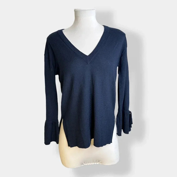 J Crew Navy Blue Merino Wool‎ Sweater - Picture 1 of 5